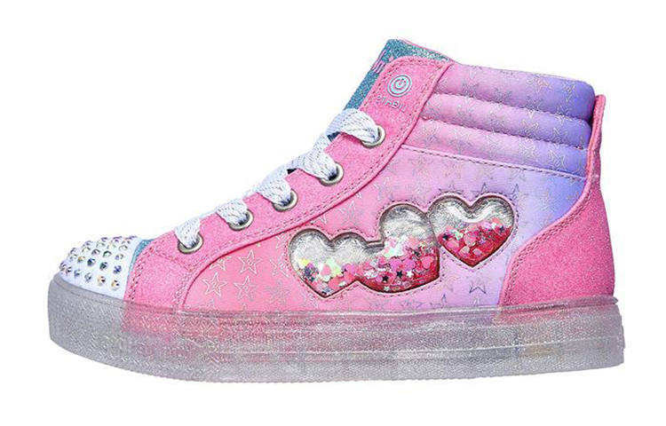 Skechers Shuffle Brights 2.0 Mid top Kids' Skateboarding Shoes Pink White Teenagers