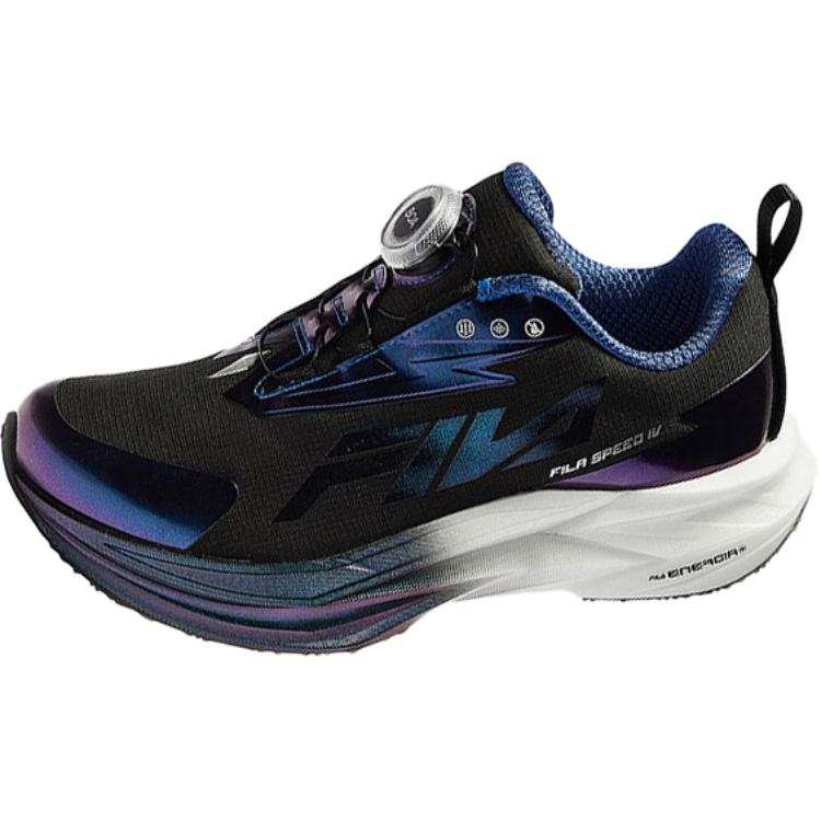 FILA KIDS BOA Abrasion Resistant Rebound Low top Kids' Running Shoes Black Blue Teenagers