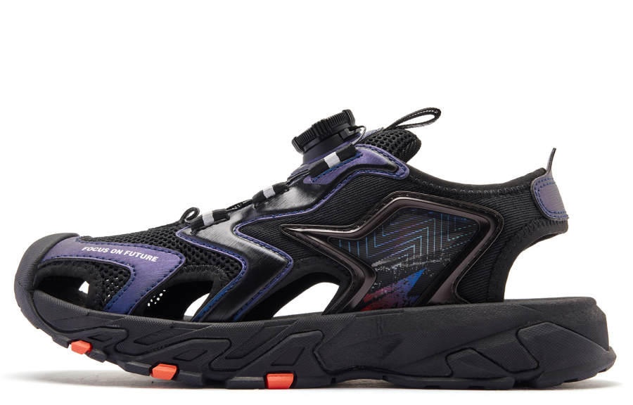 QIAODAN Versatile Sandal Black Red Teenagers