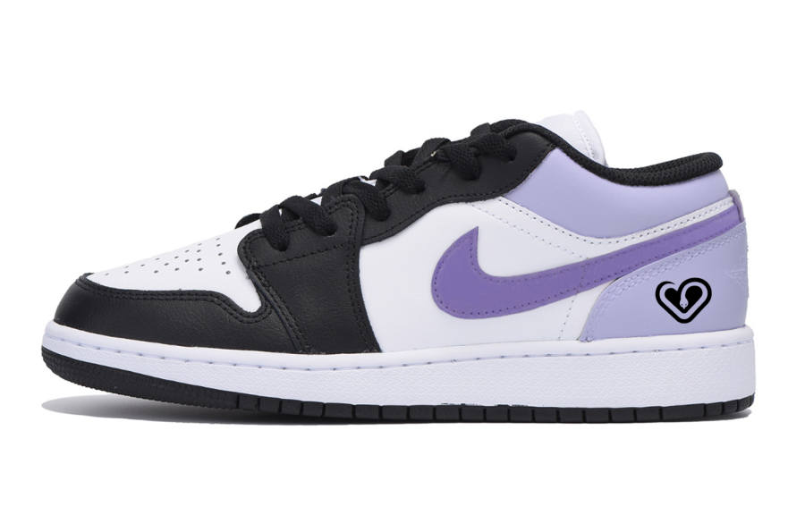 Jordan Jordan Air Jordan 1 Low Kids' Skateboarding Shoes Black Purple Teenagers