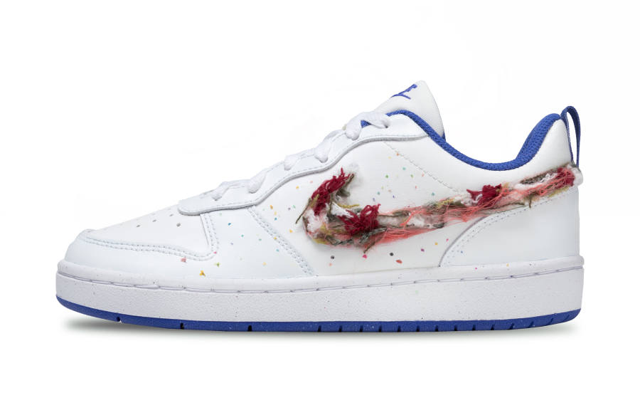 Nike Nike Court Borough Slip Resistant Abrasion Resistant Low top Kids' Skateboarding Shoes White Teenagers