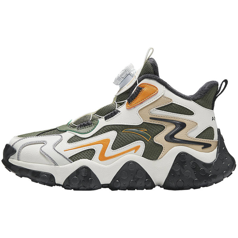 Antakids Rock Trendy Fashion Thickened And Fleece Lined Low top Casual Shoes Green White Gray Teenagers