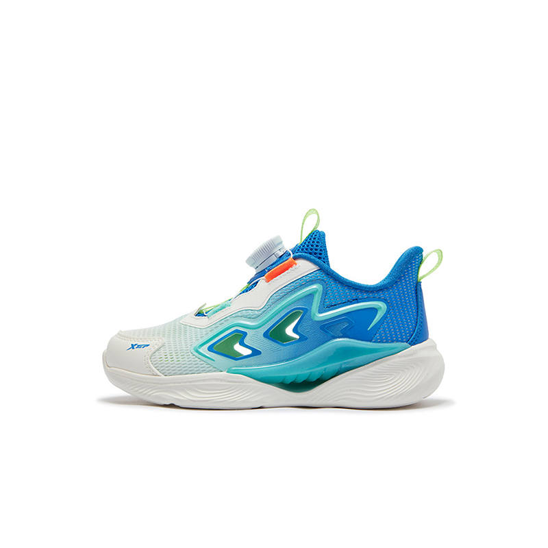 XTEP X FLOW 8.0 Abrasion Resistant Slip Resistant Low top Kids' Running Shoes Sail White Prussian Blue Kids'