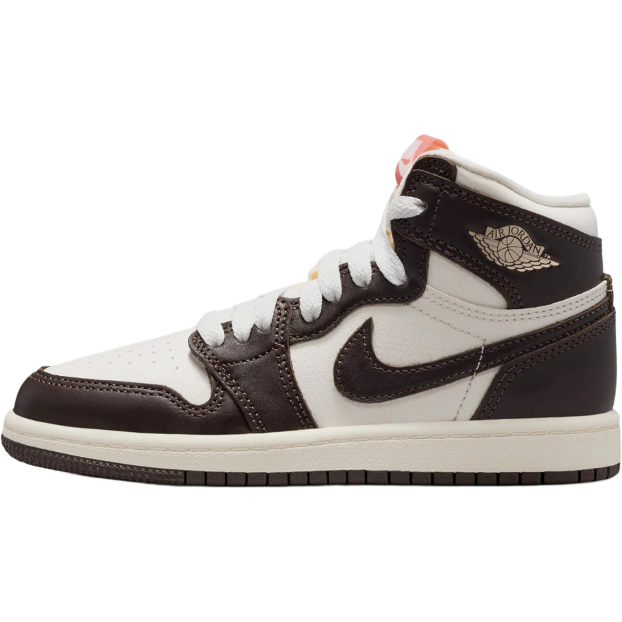 Jordan Jordan Air Jordan 1 High top Children's Basketball Shoes Brown White Children Aged 3 7 Years Old