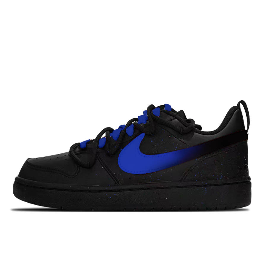 Nike Nike Court Borough Dark Blue Phantom Leather Slip Resistant Abrasion Resistant Low top Skateboard Shoes Kids'