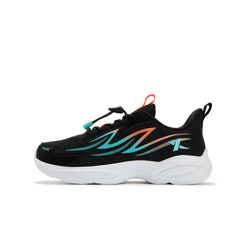 XTEP Slip Resistant Cushioning Low top Kids' Running Shoes Black Kids'