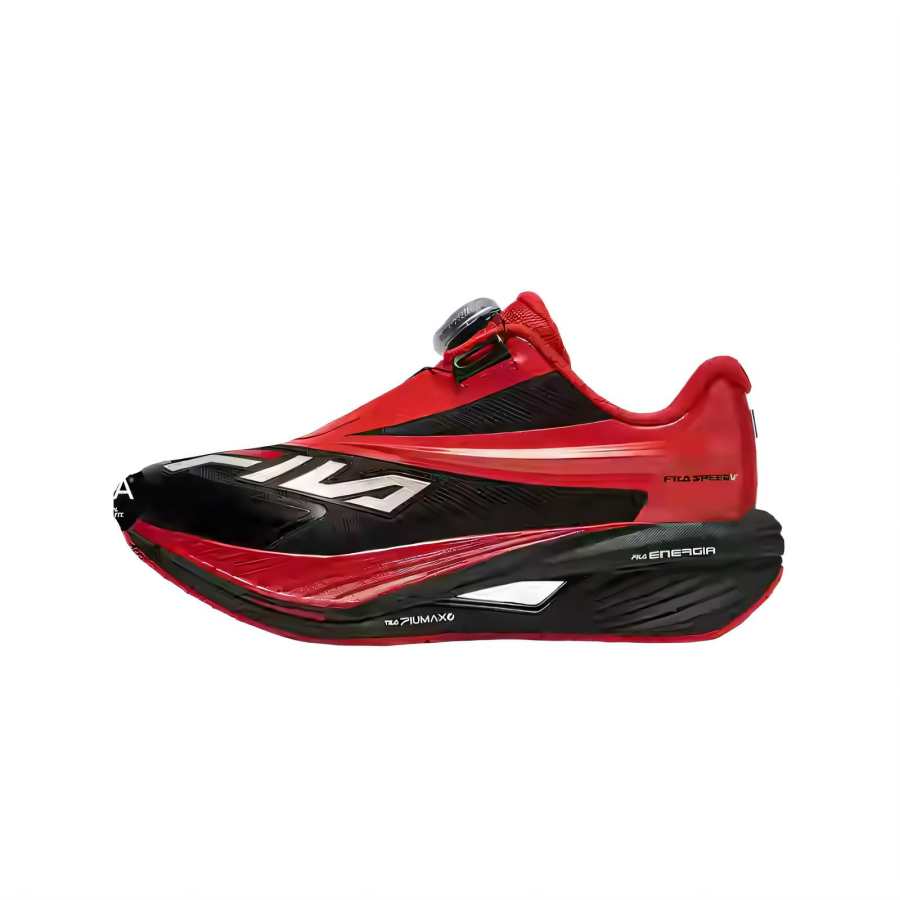 FILA KIDS BOA Slip Resistant Cushioning Low top Kids' Running Shoes Fire Red Black Kids'