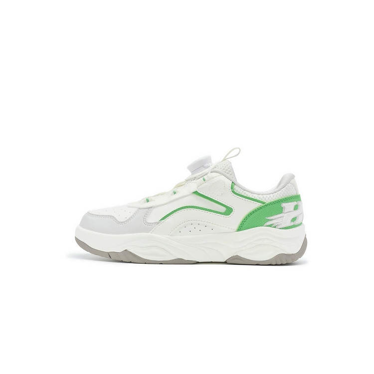 QIAODAN Synthetic Leather, Textile Low top Casual Shoes White Green Teenagers