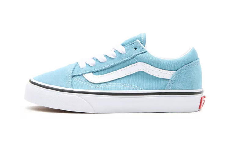 Vans Old Skool Canvas Low top Kids' Skateboarding Shoes Light Blue Children Aged 3 7 Years Old