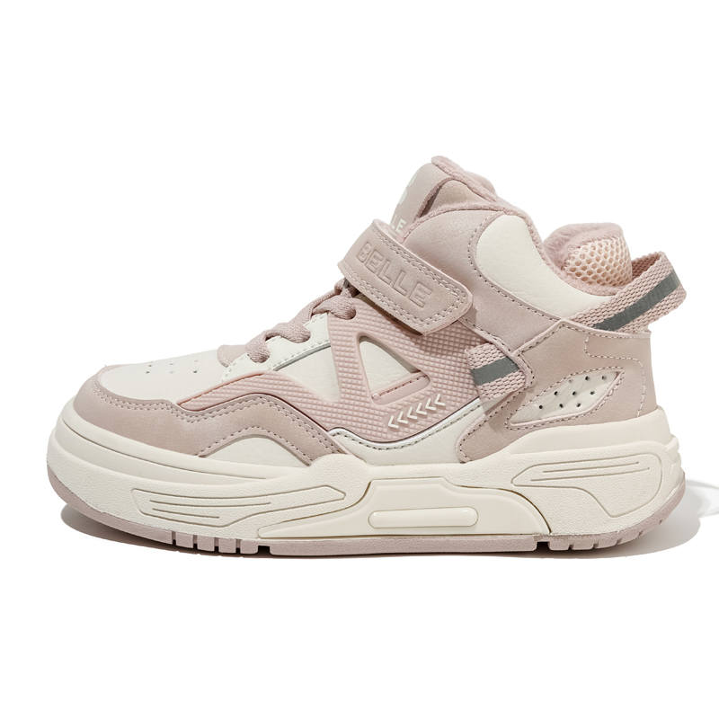 BELLE Synthetic Leather Hook and Loop Color Block Versatile, Fleece Lined Slip Resistant Kids Lifestyle Shoes Kids'