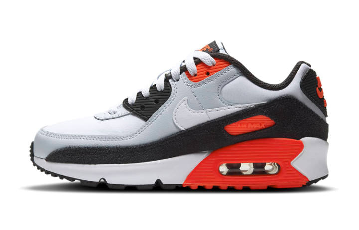 Nike Nike Air Max 90 Leather 'Grey Bright Crimson' GS
