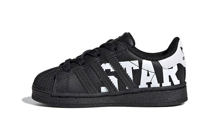 Adidas Originals SUPERSTAR Abrasion Resistant Abrasion Resistant Low top Toddler Shoes Black White Infant And Toddler