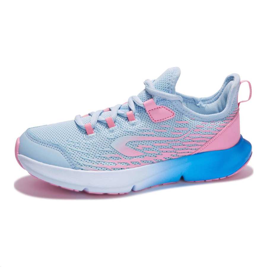 DECATHLON Slip Resistant Anti Kick Cushioning Low top Kids' Running Shoes Blue Pink Kids