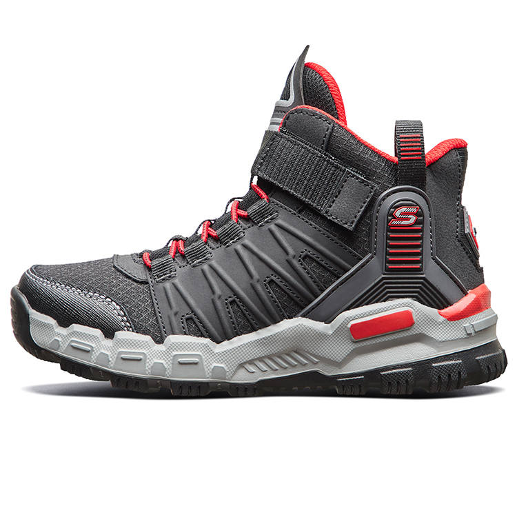 Skechers Adventure Track Kids Lifestyle Shoes Black Red Teenagers