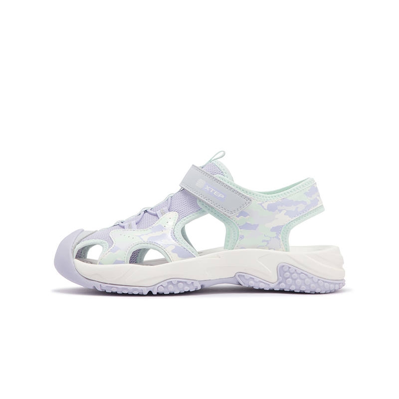 XTEP Abrasion Resistant Breathable Low top Sandal Moonlight Gray Violet Blue Purple Teenagers