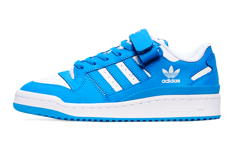 Adidas Originals FORUM Synthetic Leather Abrasion Resistant Low top Skateboard Shoes Blue White Unisex