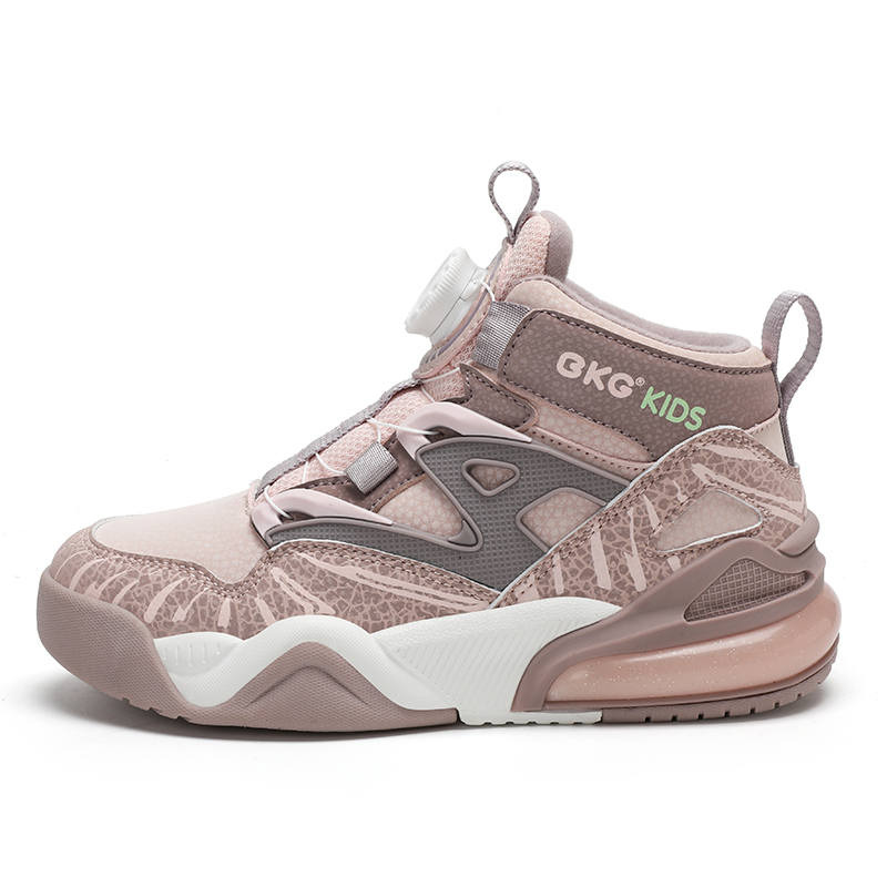 BKG Cushioning Waterproof Thermal Mid top Children's Basketball Shoes Purple Sweet Potato Pink Kids'