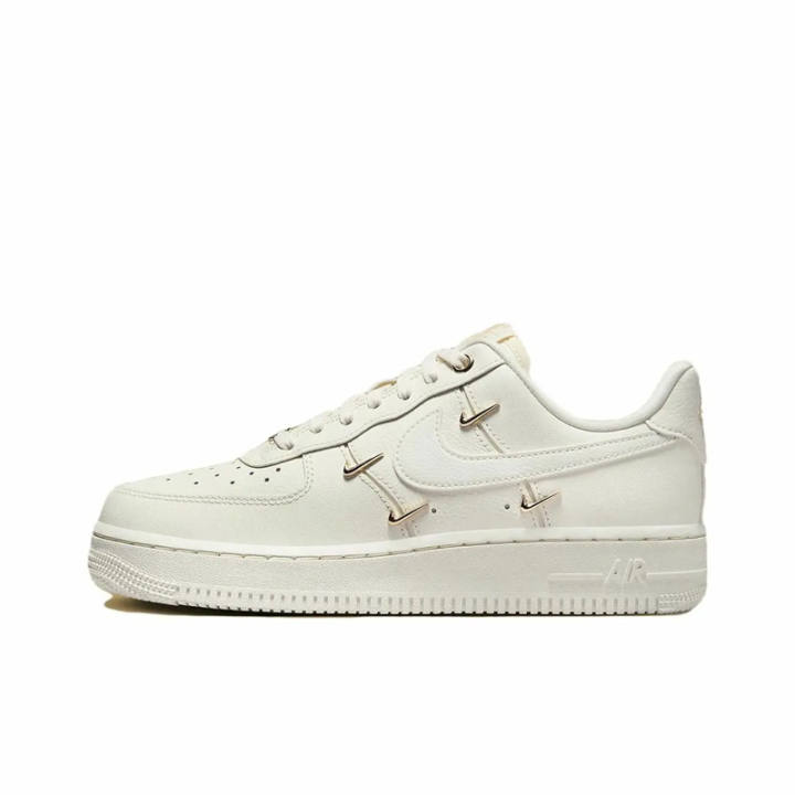 Nike Nike Air Force 1 Low top Casual Shoes White Gold Unisex