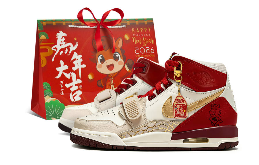 Jordan Jordan Legacy 312 Leather Low top Children's Basketball Shoes Red Teenagers