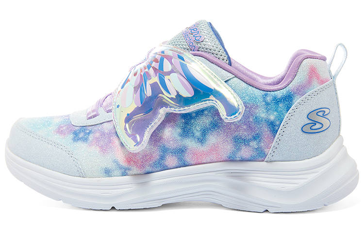 Skechers Girls Cushioning, Wear Resistant Low top Kids Lifestyle Shoes Light Blue Lavender Teenagers