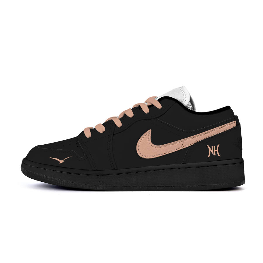 Jordan Jordan Air Jordan 1 Low Leather Slip Resistant Abrasion Resistant Low top Kids' Skateboarding Shoes Black Teenagers