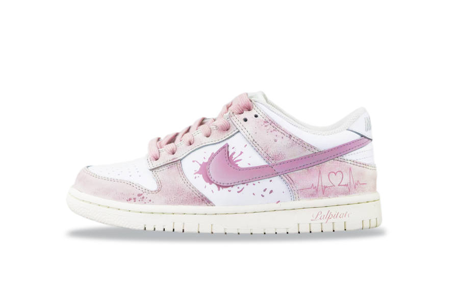 Nike Nike Dunk Slip Resistant Abrasion Resistant Low top Kids' Skateboarding Shoes Pink White Teenagers