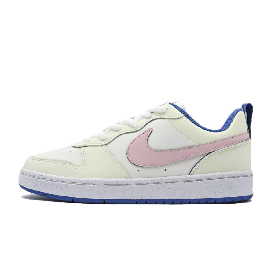Nike Nike Court Borough Synthetic Leather Slip Resistant Anti Kick Low top Kids' Skateboarding Shoes Light Yellow Teenagers
