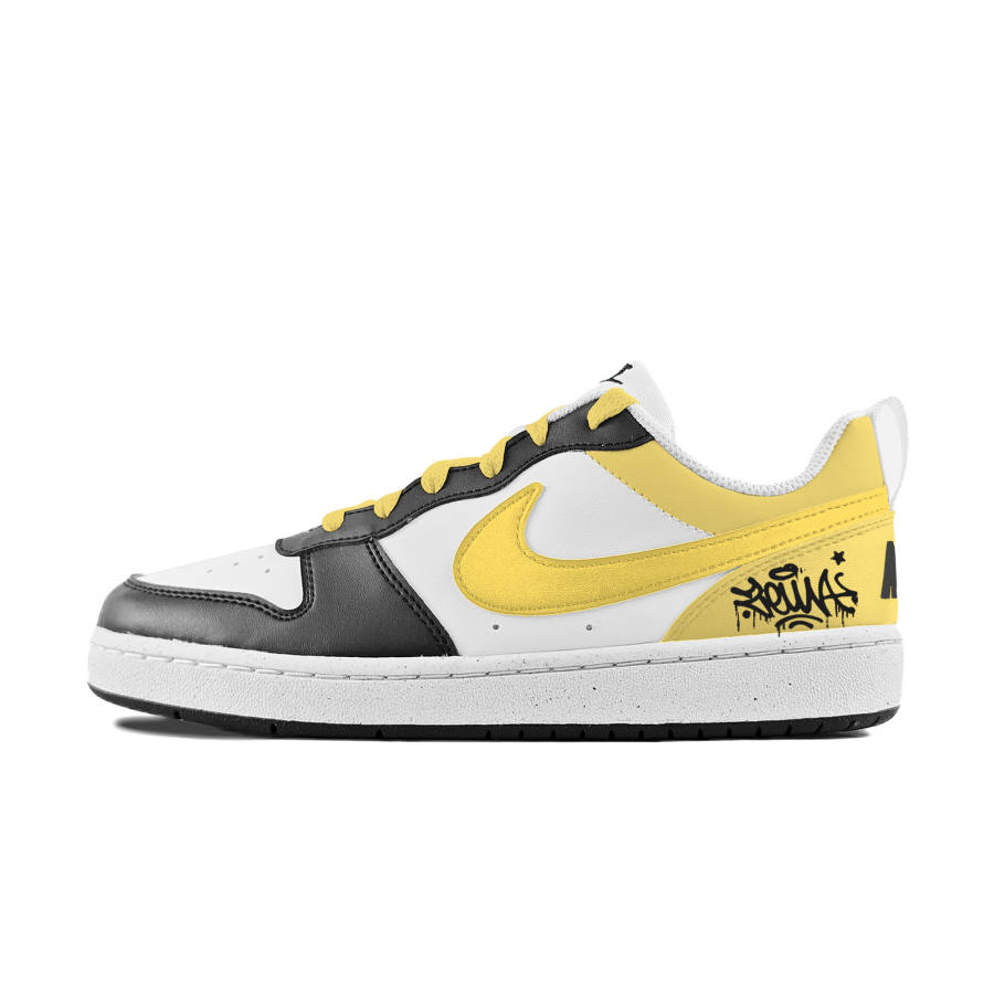 Nike Nike Court Borough Slip Resistant Abrasion Resistant Low top Kids' Skateboarding Shoes White Teenagers