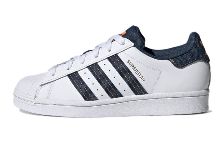 Adidas Originals Abrasion Resistant Low top Kids' Skateboarding Shoes White Blue Teenagers