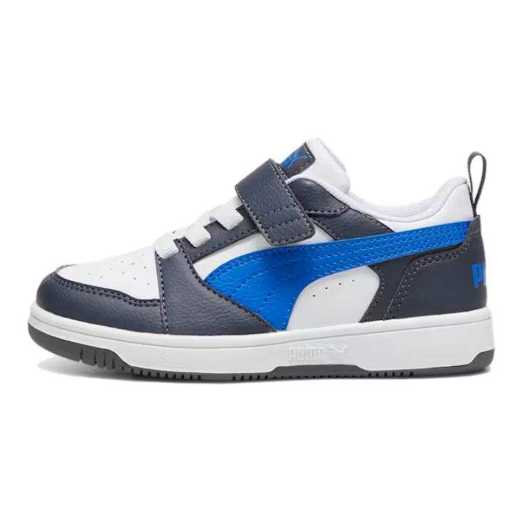 PUMA Rebound V6 Soft And Comfortable Low top Kids' Skateboarding Shoes Blue Kids'