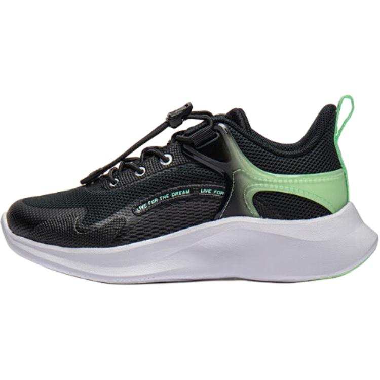 Li-Ning YOUNG Li Ning YOUNG Slip Resistant Abrasion Resistant Low top Kids' Running Shoes Black Children Aged 3 7 Years Old