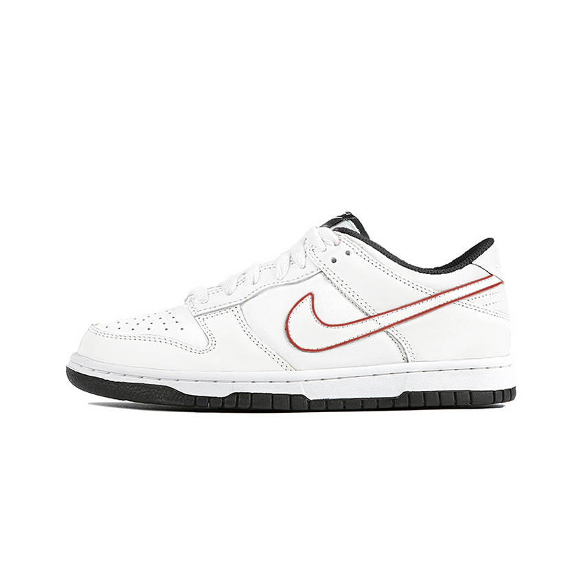 Nike Nike Dunk Leather Cushioning Lightweight Cushioning Slip Resistant Kids' Skateboarding Shoes White Teenagers