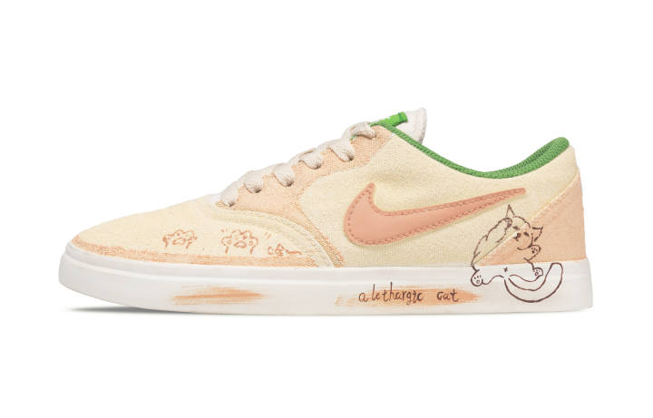 Nike Nike SB Check Effortless Cat Canvas Low top Kids' Skateboarding Shoes Wheat Teenagers