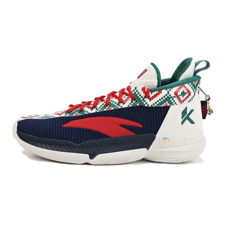 Antakids KT9 Fabric High top Basketball Shoes White Blue Unisex