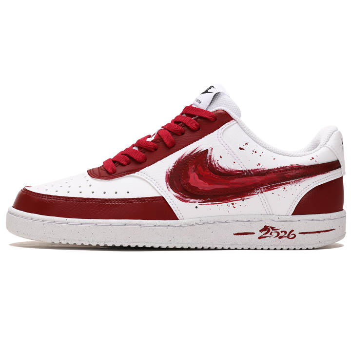 Nike Nike Court Vision 1 Abrasion Resistant Slip Resistant Low top Skateboard Shoes Men's Red White