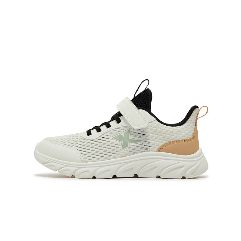 XTEP Synthetic Leather, Textile Low top Running Shoes Sail White Olive Teenagers