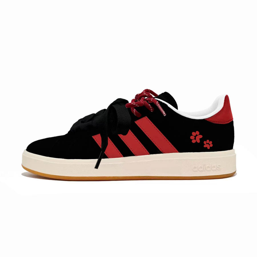 Adidas Adidas GRAND COURT 00s Cute Paw With Red Mark Abrasion Resistant Abrasion Resistant Low top Skateboard Shoes Unisex