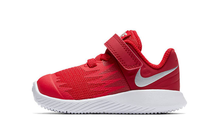 Nike Nike Star Runner 2 Slip Resistant Cushioning Abrasion Resistant Low top Toddler Shoes Red Silver White