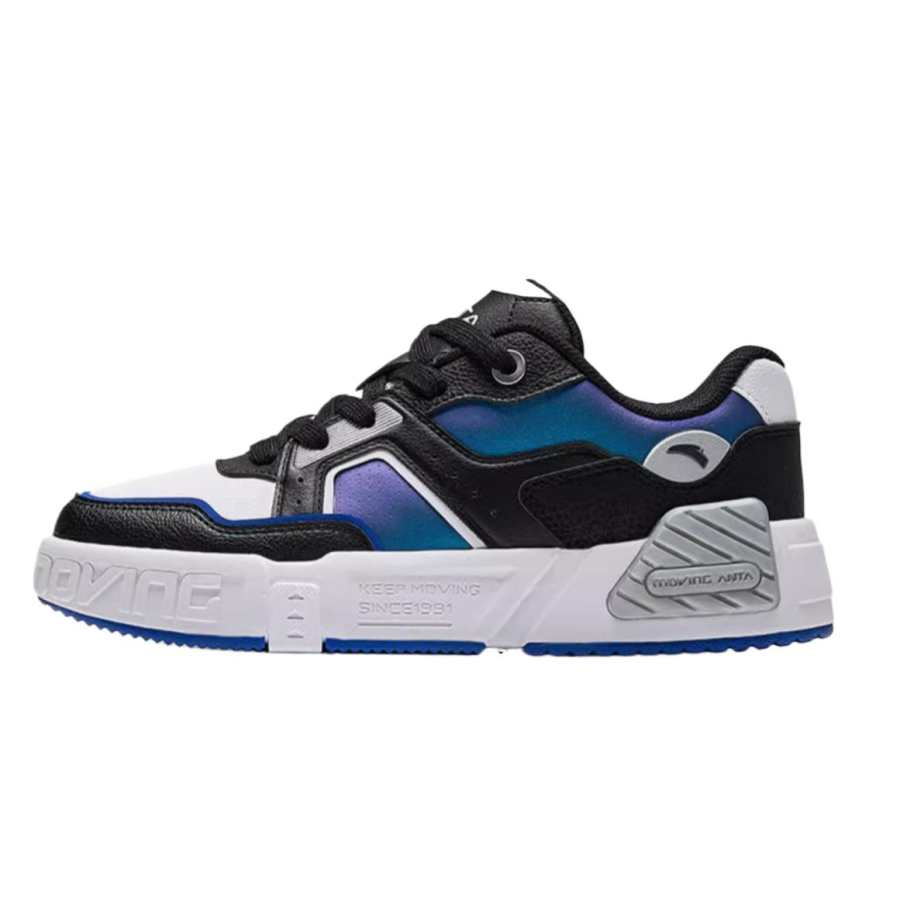 Antakids Synthetic Leather Comfortable Low top Skateboard Shoes Black Anta White Horizon Blue Teenagers