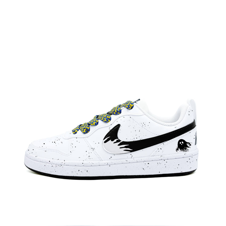 Nike Nike Court Borough Ghost Synthetic Leather Abrasion Resistant Abrasion Resistant Low top Skateboard Shoes Black White