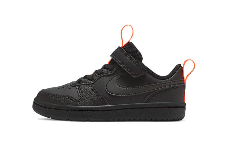 Nike Nike Court Borough 2 Slip Resistant Cushioning Abrasion Resistant Low top Kids' Skateboarding Shoes Black Orange