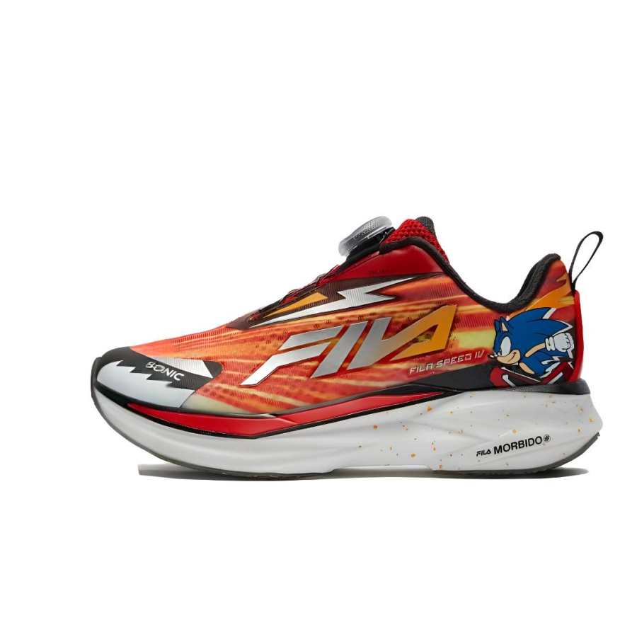 FILA KIDS Slip Resistant Abrasion Resistant Slip Resistant Abrasion Resistant Low top Kids' Running Shoes Orange Red