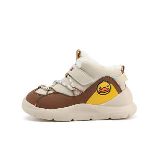 B.Duck Yellow Duck Synthetic Leather Thickened And Fleece Lined Casual Fashion Versatile