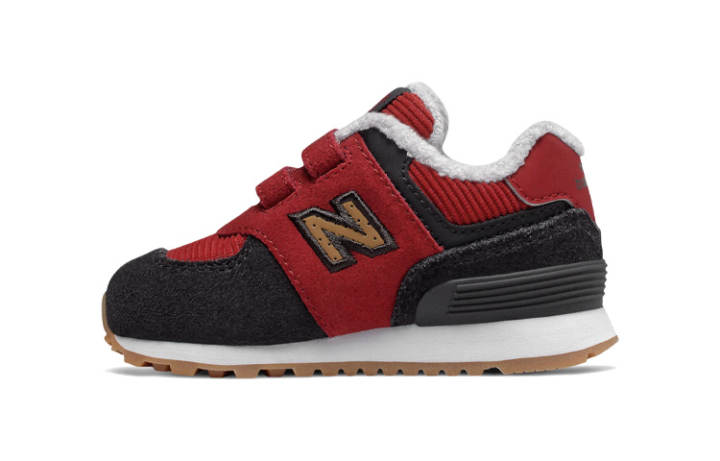 New Balance New Balance Hook And Loop Comfortable Cushioning Abrasion Resistant Thermal Low top Casual Shoes Black Red