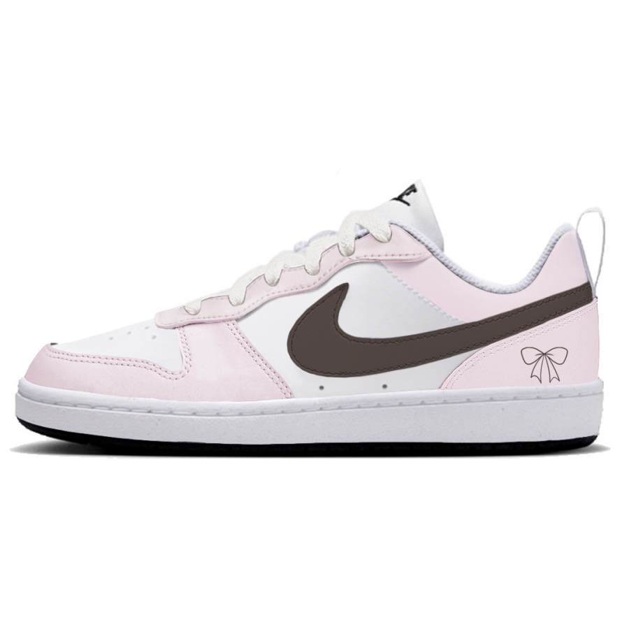 Nike Nike Court Borough Fairy Butterfly Slip Resistant Abrasion Resistant Low top Kids' Skateboarding Shoes Pink