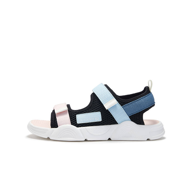 XTEP Slip Resistant Breathable Abrasion Resistant Low top Sandal Black Ripple Blue Ice Cream Pink Kids'