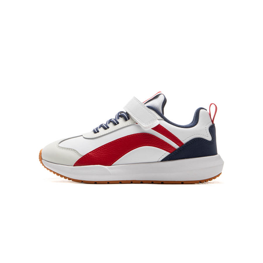 Li-Ning YOUNG Li Ning YOUNG Synthetic Leather Slip Resistant Cushioning Low top Kids' Outdoor Shoes White Gray Red Kids'