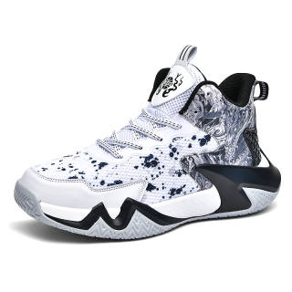 QITATA Mesh Abrasion Resistant Breathable Abrasion Resistant Breathable High top Children's Basketball Shoes Teenagers