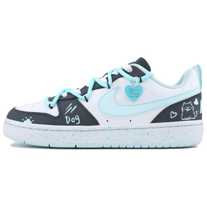 Nike Nike Court Borough Mint Bubbles Synthetic Leather Slip Resistant Abrasion Resistant Low top Kids' Skateboarding Shoes
