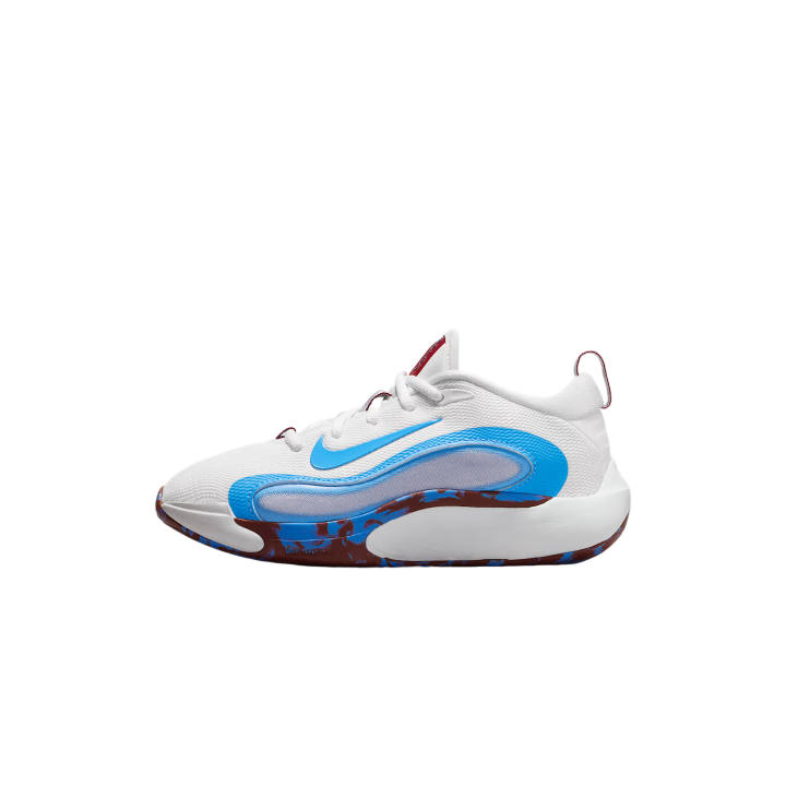 Nike Nike ISOFLY Children's Basketball Shoes White Blue Kids'